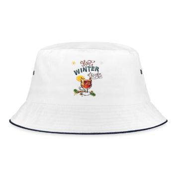 winter - Bucket Hat - white/navy - Front