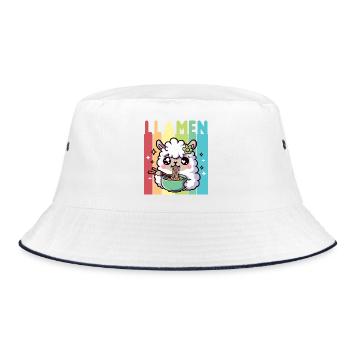 Lama Kawaii Mangeur de Nouilles ArcEnCiel - Bob - blanc/marine - Devant