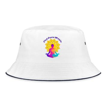 Find a Peace Within Mandala Glow - Bucket Hat - white/navy - Front