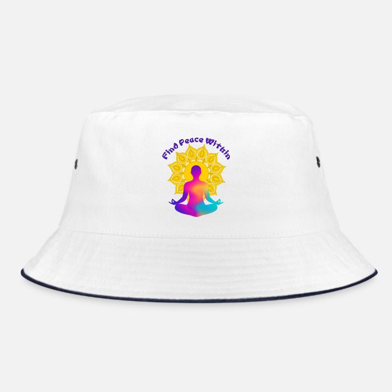 Find a Peace Within Mandala Glow - Bucket Hat - white/navy