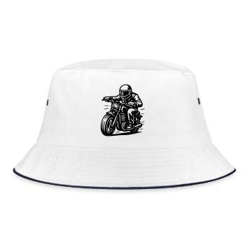 biker - Bucket Hat - white/navy - Front