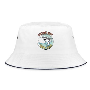 Shark Boy Surf Club Logo - Bucket Hat - white/navy - Front