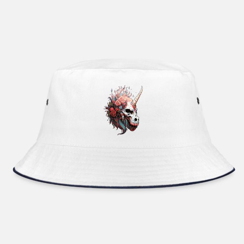 Crâne de licorne avec des fleurs Bob