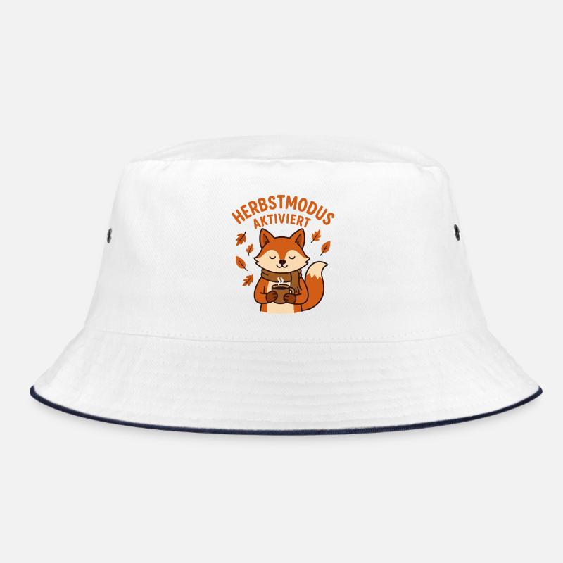 Herbstmodus aktiviert | Fuchs mit Kaffeetasse Bucket Hat