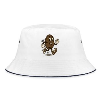 Cheerful Bean in Motion - Bucket Hat - white/navy - Front