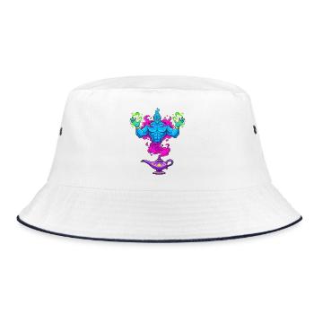 Geist aus der Lampe - Bucket Hat - Weiß/Navy - Vorne