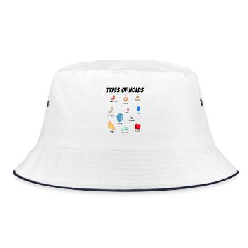 Verschiedene Klettergriffe für Boulderhalle - Bucket Hat - Weiß/Navy - Vorne