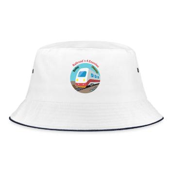 Four Seasons Train Motif, Always Unpunctual - Bucket Hat - white/navy - Front
