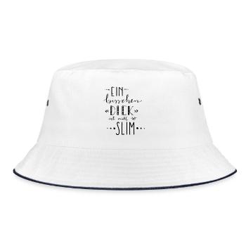 Ein bisschen dick ist nicht so slim – Selbstliebe - Bucket Hat - Weiß/Navy - Vorne