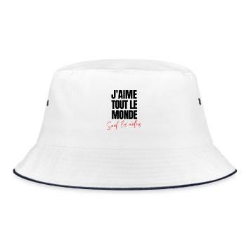j'aime tout le monde sauf les autres - Bob - blanc/marine - Devant