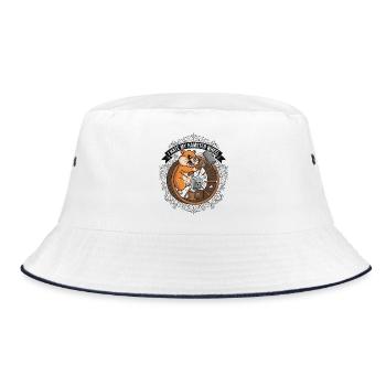 I hate my work hamster wheel - Bucket Hat - white/navy - Front