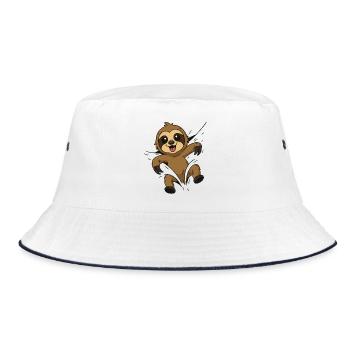 Süßes Comic Faultier – Kinder & Tierliebhaber - Bucket Hat - Weiß/Navy - Vorne
