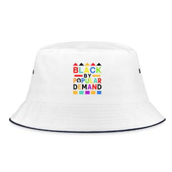 Black by Popular Demand Regenbogen Black Lives Matter - Bucket Hat - Weiß/Navy - Vorne