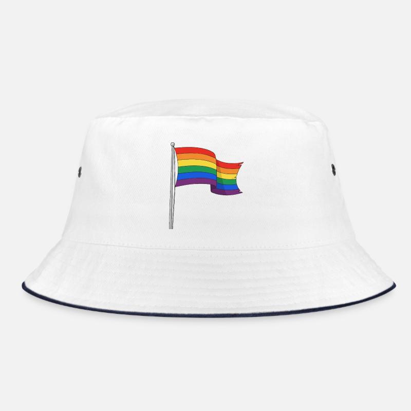Rainbow flag curvy tracks Bucket Hat