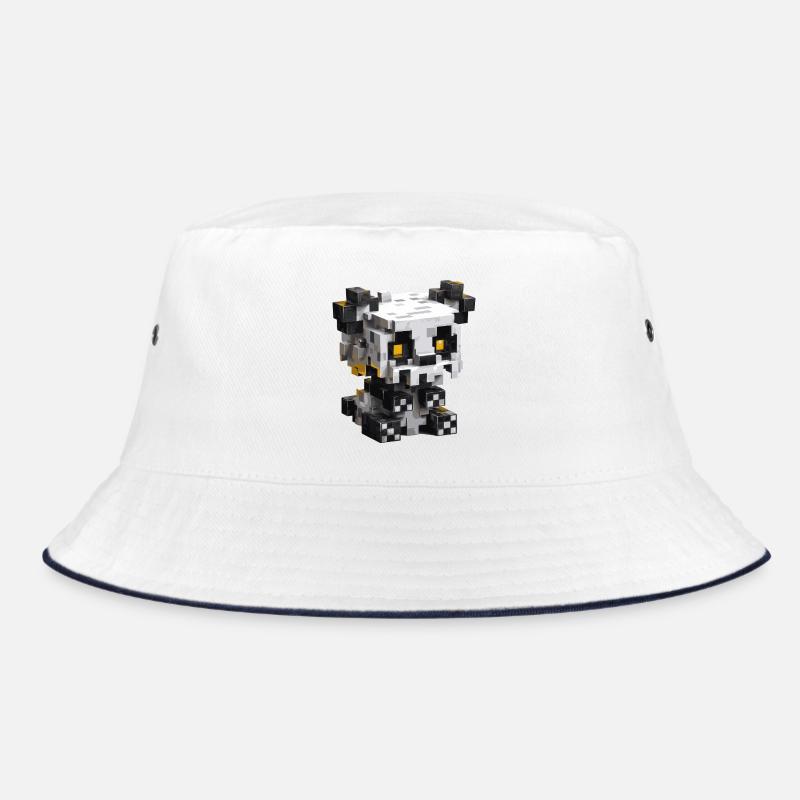 Cute pixel panda in retro gaming style Bucket Hat