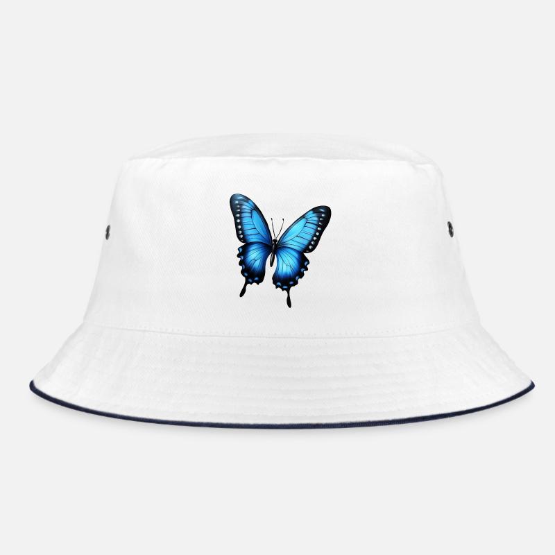 blauer fliegender Schmetterling Bucket Hat