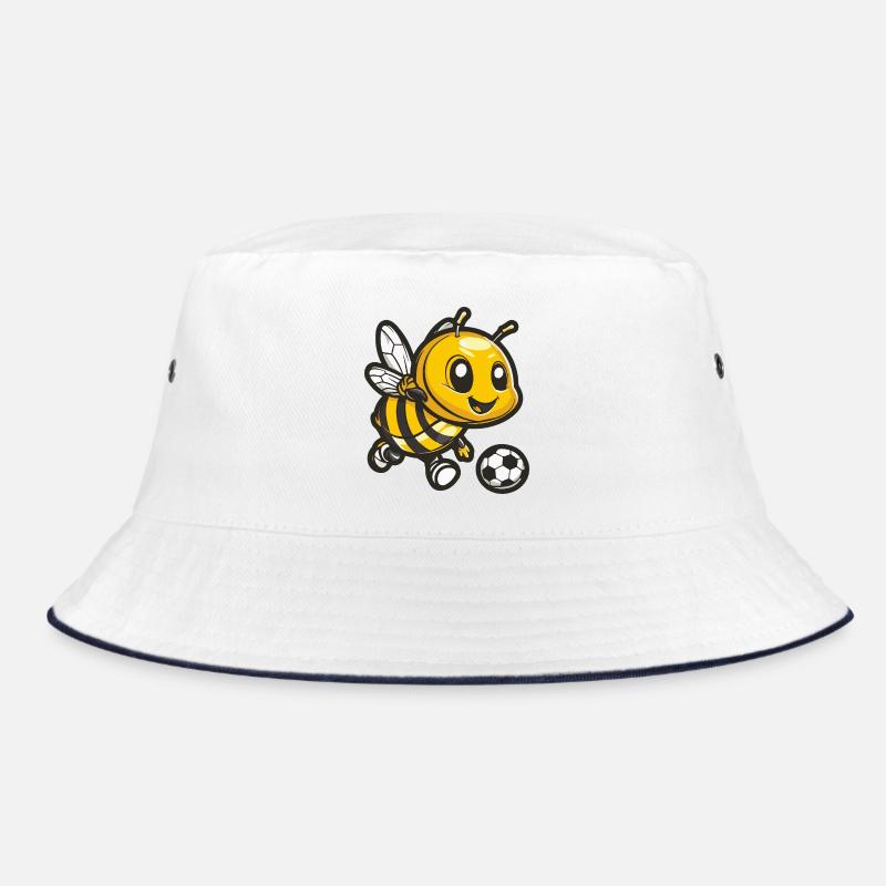 Bee with soccer ball Bucket Hat