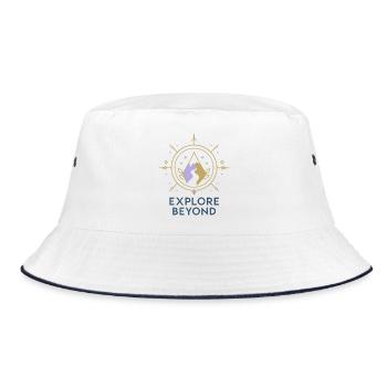 Explore Beyond Kompass - Bucket Hat - Weiß/Navy - Vorne