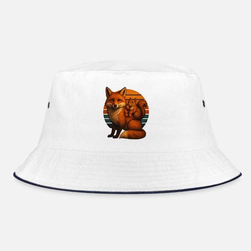 Fuchs Eichhörnchen Retro Tierfreunde Bucket Hat
