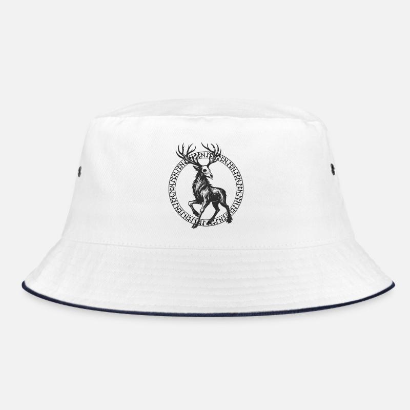 Deer in a Circle Rune Frame Bucket Hat
