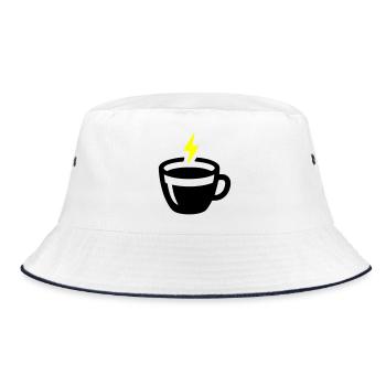 Latte Art Liebe:  Latte art Energie Kaffee Vector - Bucket Hat - Weiß/Navy - Vorne