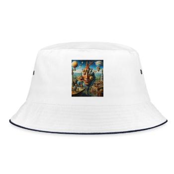 Surreal Mask World - Bucket Hat - white/navy - Front