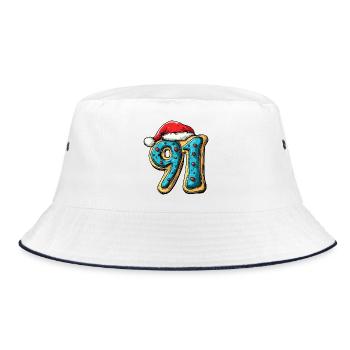 91 Number Cookie Christmas - Bucket Hat - white/navy - Front