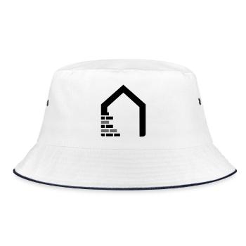Mason Logo with House & Bricks - Bucket Hat - white/navy - Front