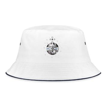 Noble orb – historical royal ornament - Bucket Hat - white/navy - Front