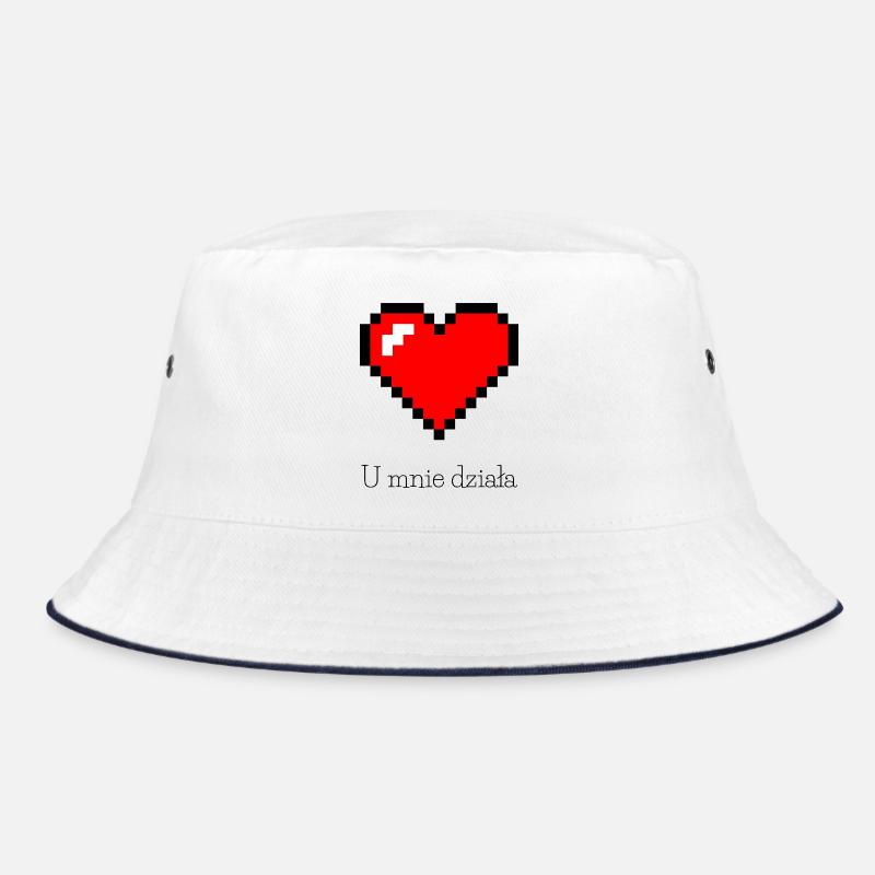 Verpixelter roter Käse auf schwarzem Hintergrund Bucket Hat