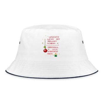 Leuchte Licht mit hellem Schein - Bucket Hat - Weiß/Navy - Vorne