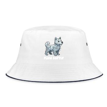 Wolkenhund Flow Sanft - Bucket Hat - Weiß/Navy - Vorne