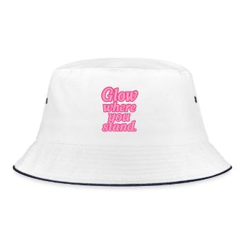Glow Where You Stand Neon Saying - Bucket Hat - white/navy - Front