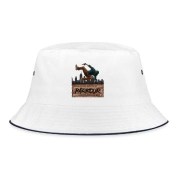 Parkour - Bucket Hat - Weiß/Navy - Vorne