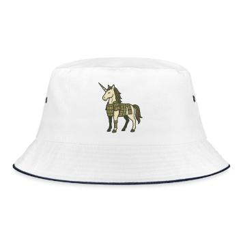 Samurai Armor Unicorn Warrior Fantasy Design - Bucket Hat - white/navy - Front