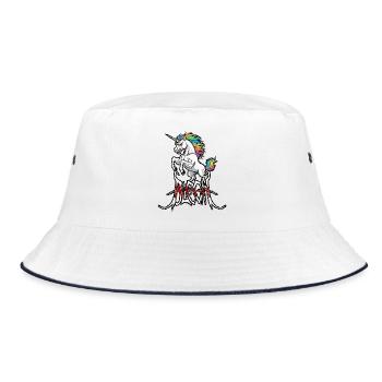 Unicorn Blegh Metal Metalcore Death Metal - Bucket Hat - white/navy - Front