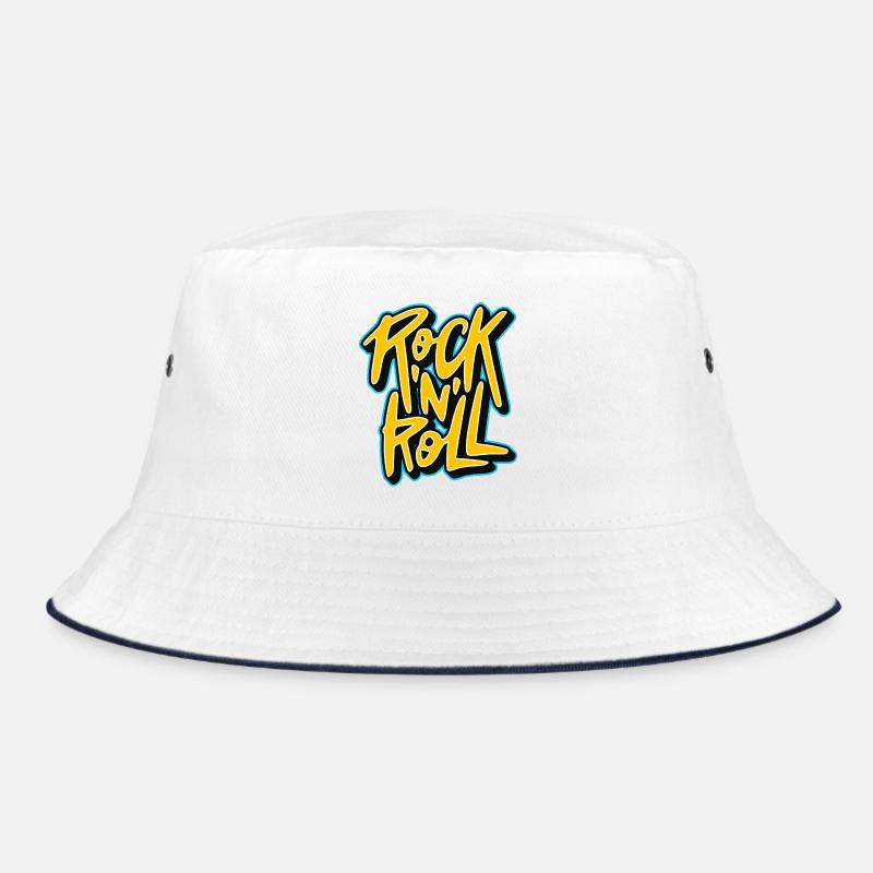 Graffiti Rock 'n' Roll Text-Logo Bucket Hat