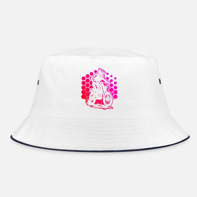 Motorradrennfahrer im Hexmuster Bucket Hat