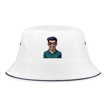 ICH BEOBACHTE DICH #1 - Geek &amp; Sci-Fi - Bucket Hat - Weiß/Navy - Vorne