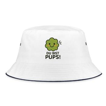 pups - Bucket Hat - Weiß/Navy - Vorne