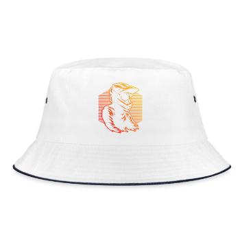 Motocross motif with recognition value - Bucket Hat - white/navy - Front