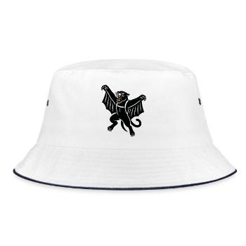 Dark Bat Demon Graphic - Bucket Hat - white/navy - Front