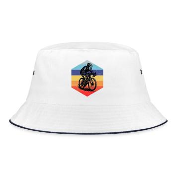Roadbike Stil für jeden Anlass - Bucket Hat - Weiß/Navy - Vorne