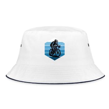 Clear road bike message - Bucket Hat - white/navy - Front