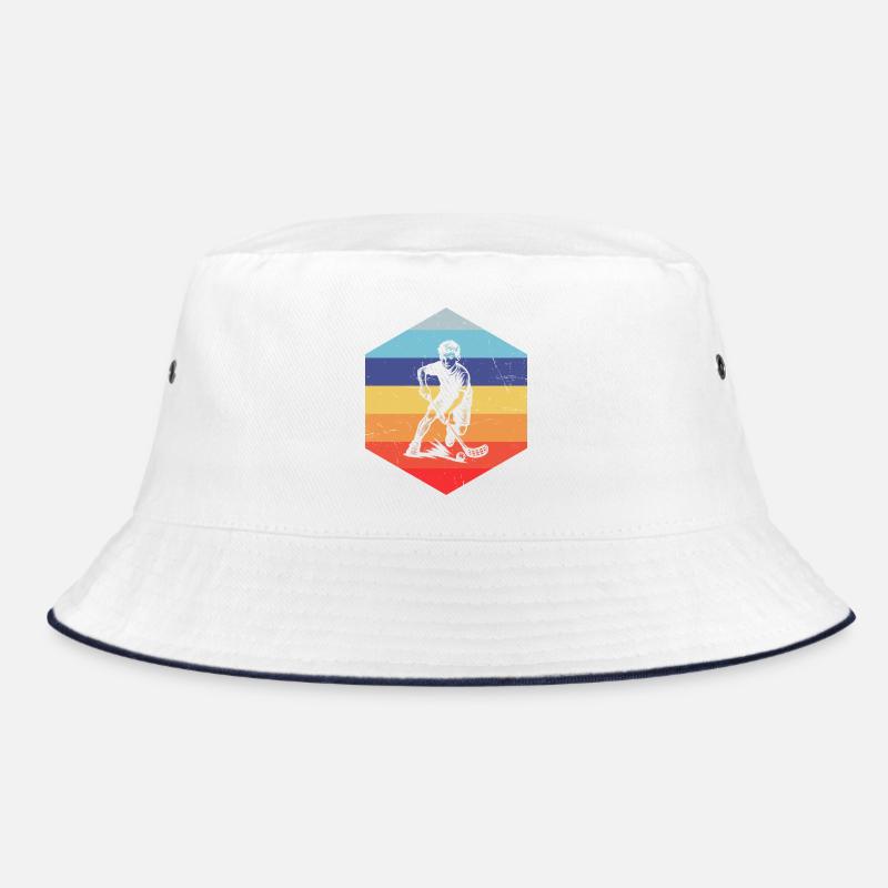Floorball Fans aufgepasst schlichtes Statement - Bucket Hat - Weiß/Navy