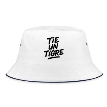 Tigre Typo Noir Unique tie un tigre marseille - Bob - blanc/marine - Devant