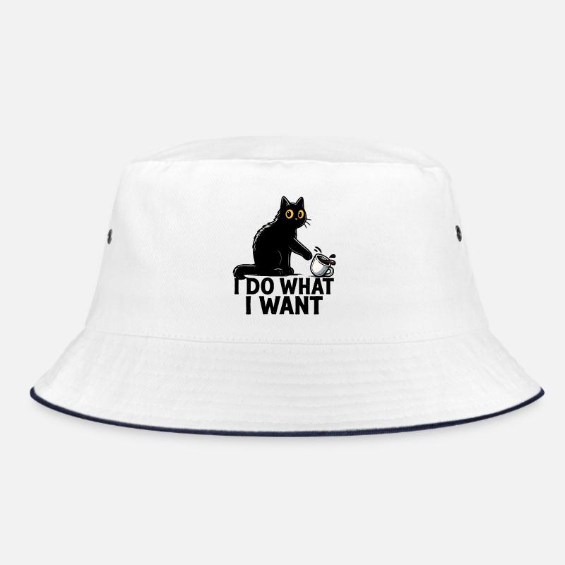 Ich mache, was ich will – lustige schwarze Katzen-Kaffeekunst Bucket Hat