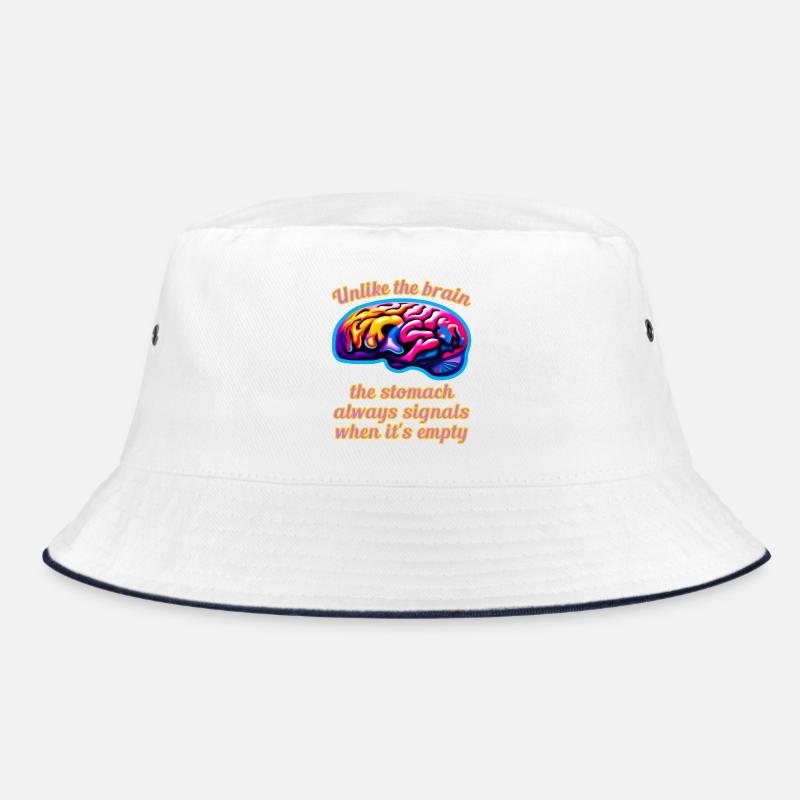 Brain & Stomach A - Bucket Hat - white/navy