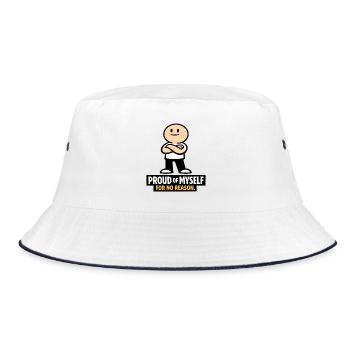 Proud for No Reason - Bucket Hat - white/navy - Front