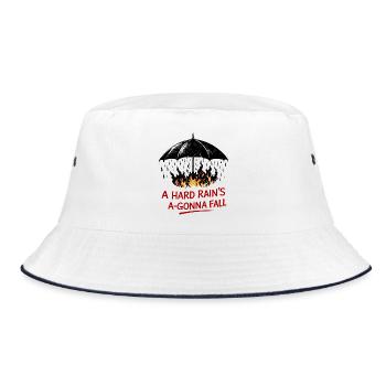 Feuer Regeb under Regenschirm - Bucket Hat - Weiß/Navy - Vorne
